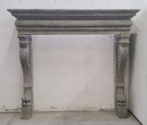 Sarnico stone fireplace with lion paw legs